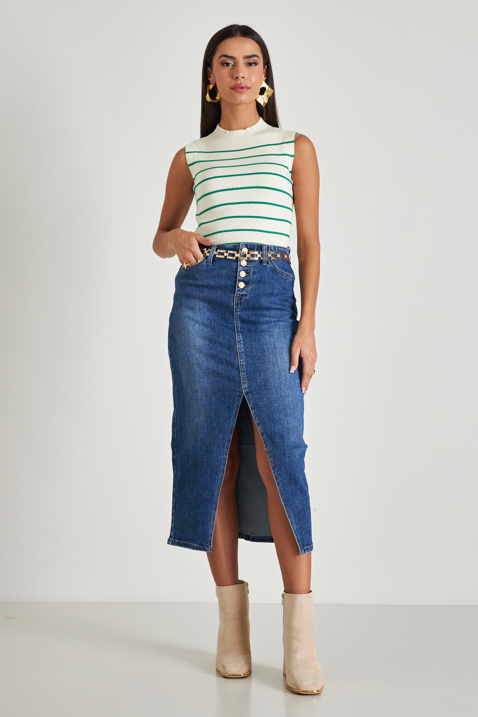 Picture of Denim skirt with split