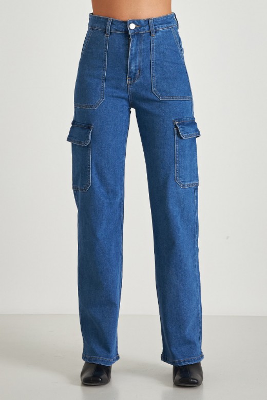 Εικόνα της Τζιν cargo wide leg