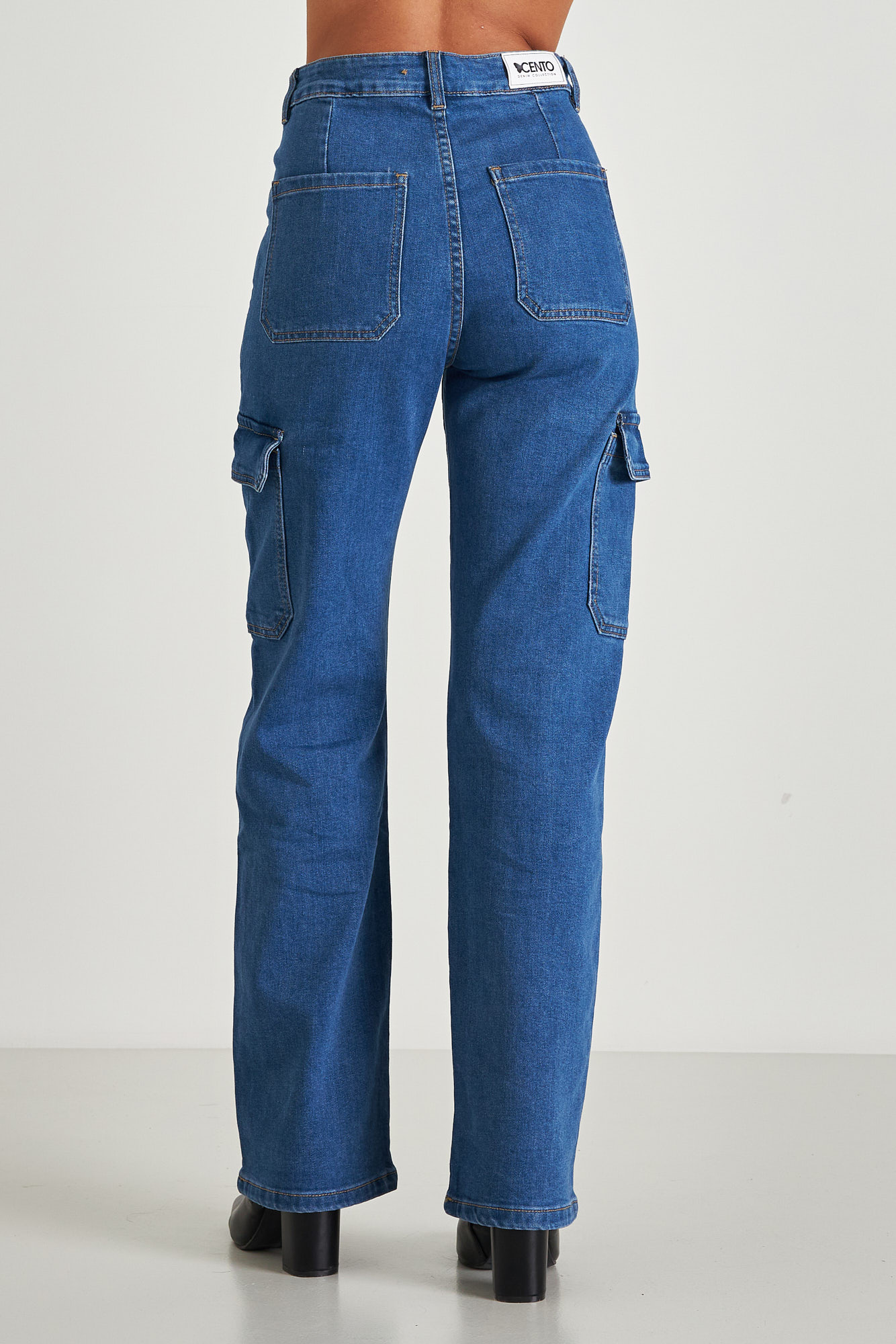 Picture of Denim cargo wide leg