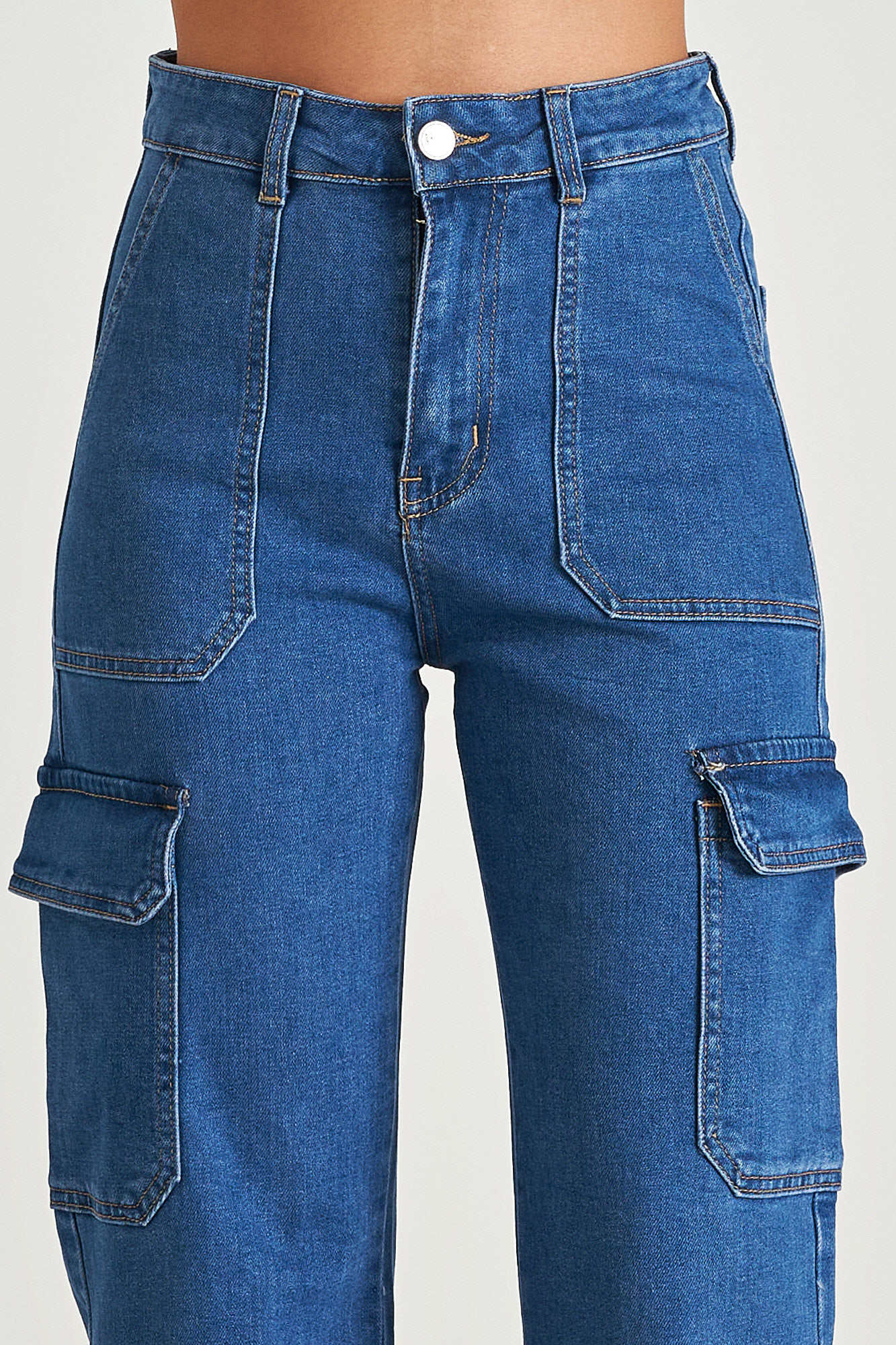 Picture of Denim cargo wide leg