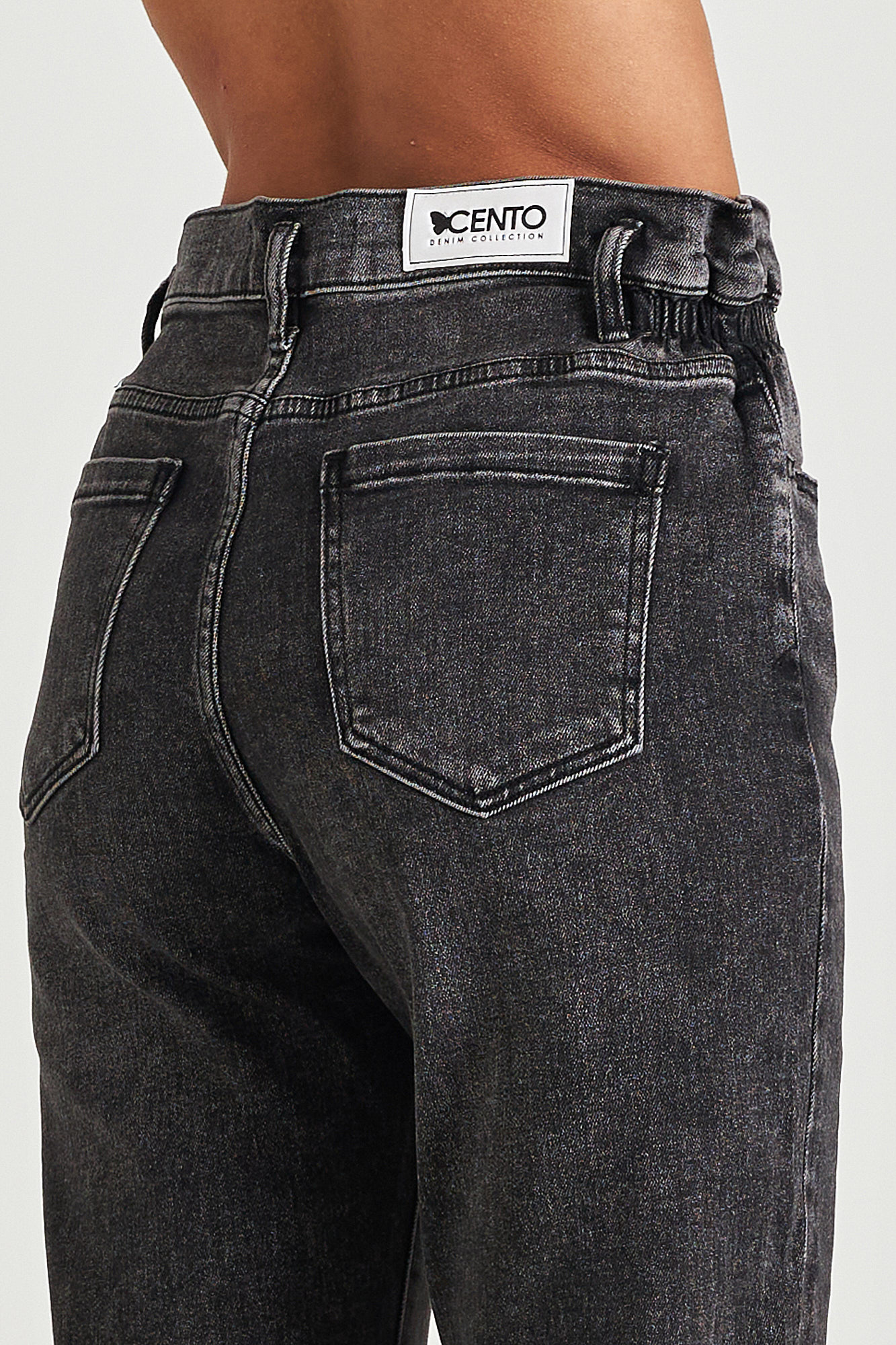 Picture of Denim mom fit with waistband
