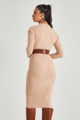Picture of Ribbed high neck dress