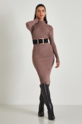 Picture of Ribbed high neck dress