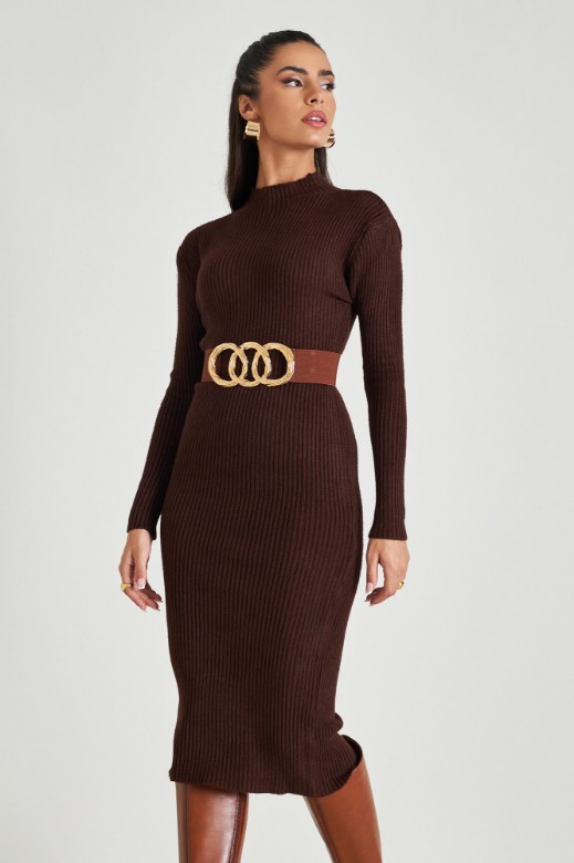 Picture of Ribbed high neck dress