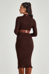 Picture of Ribbed high neck dress