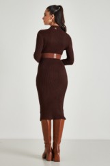 Picture of Ribbed high neck dress