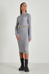 Picture of Ribbed high neck dress