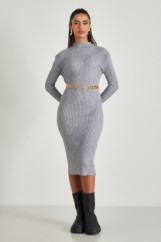 Picture of Ribbed high neck dress