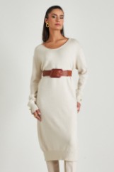 Picture of Loose knitted dress with open neckline