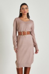 Picture of Loose knitted dress with open neckline