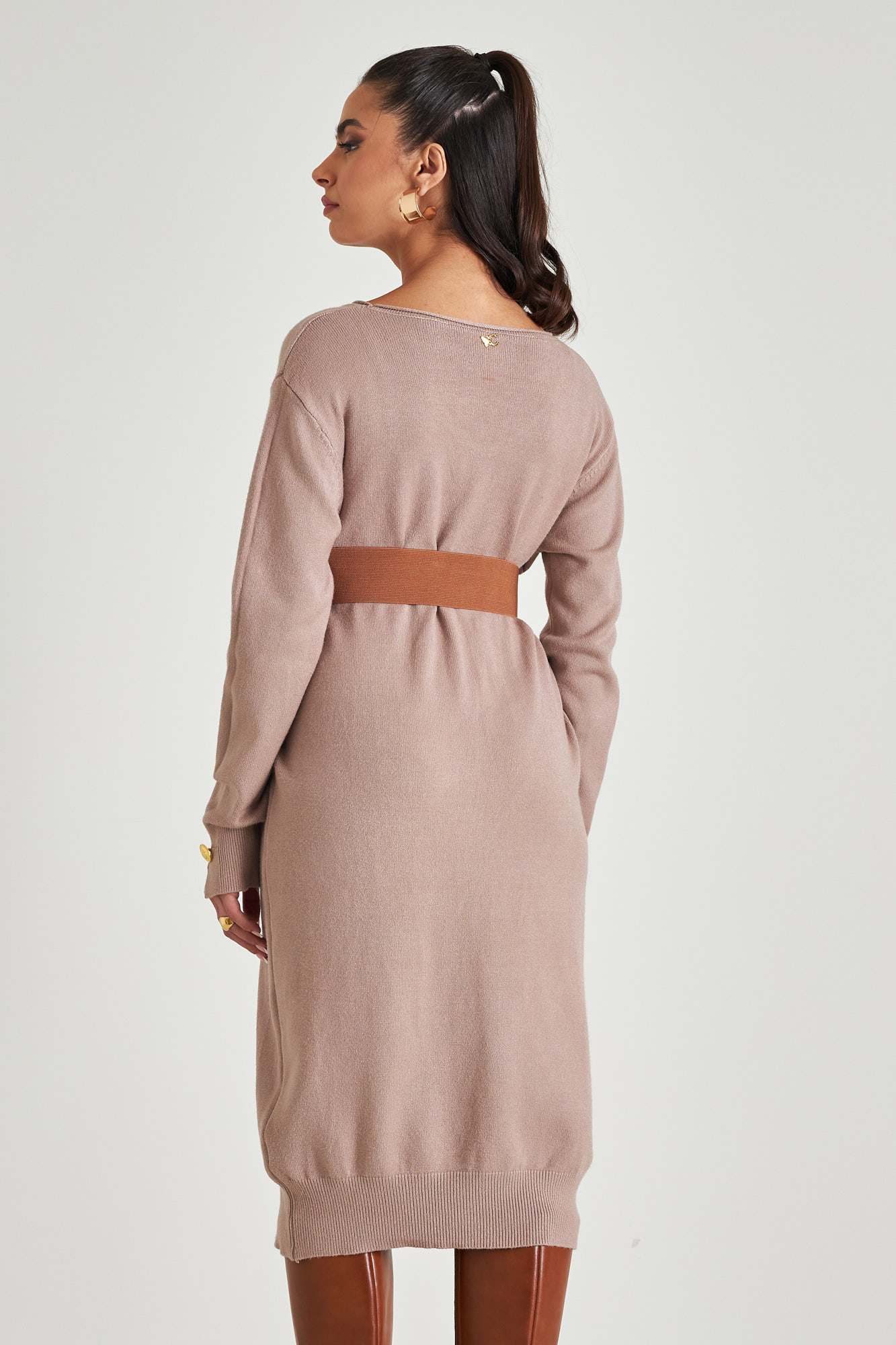 Picture of Loose knitted dress with open neckline