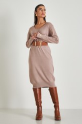 Picture of Loose knitted dress with open neckline