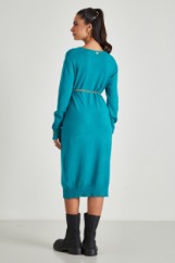 Picture of Loose knitted dress with open neckline