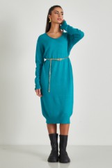 Picture of Loose knitted dress with open neckline