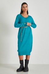 Picture of Loose knitted dress with open neckline