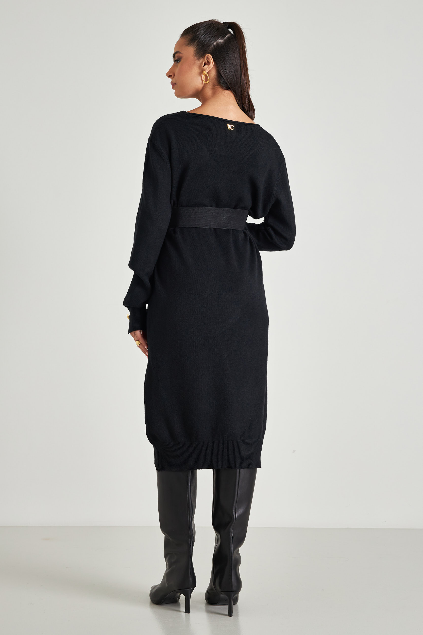 Picture of Loose knitted dress with open neckline