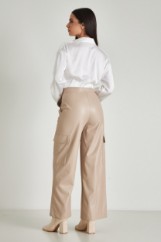 Picture of Faux leather cargo pants