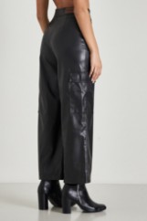 Picture of Faux leather cargo pants