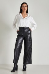 Picture of Faux leather cargo pants