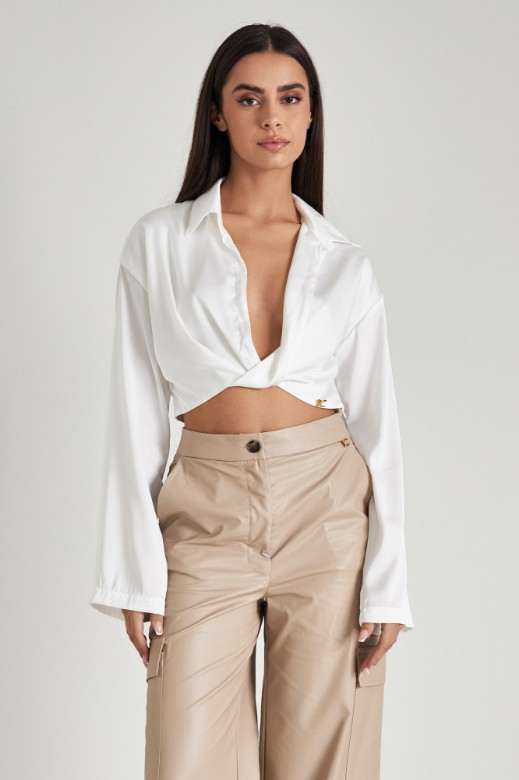 Picture of Satin crop top with zipper