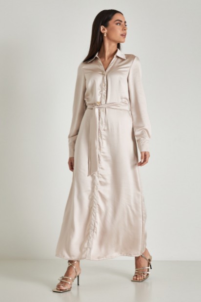 Εικόνα της Σεμιζιέ μακρύ φόρεμα με ζώνη