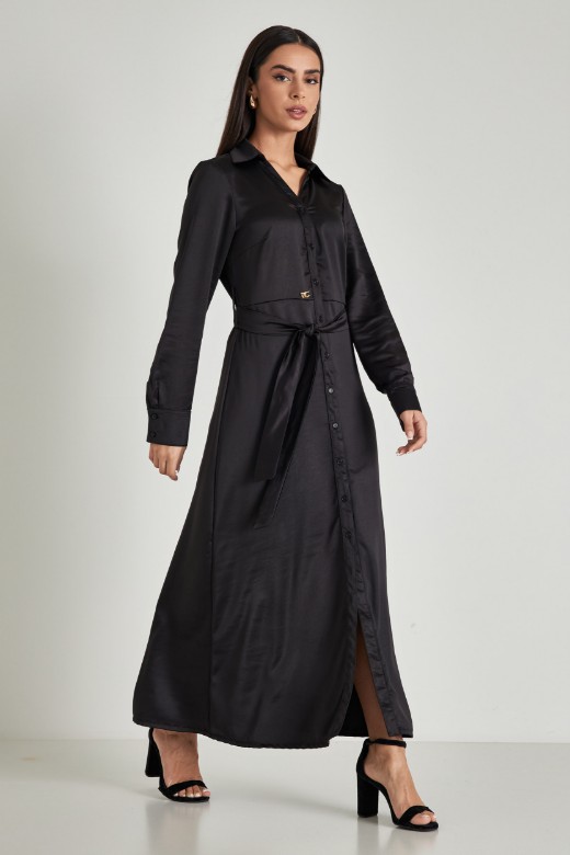 Picture of Long shirt dress with belt