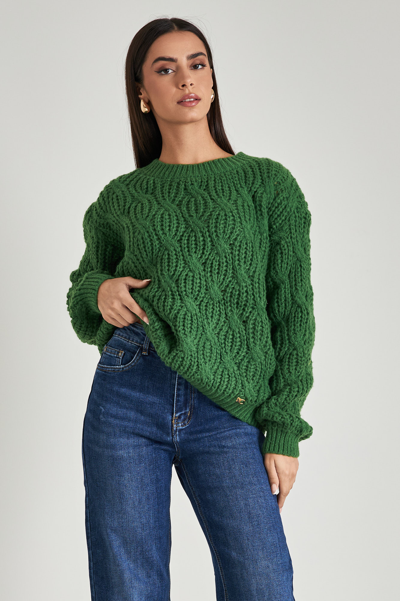 Thick knit sweater womens store
