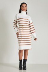 Picture of High neck stripped dress