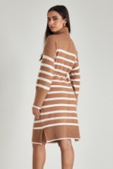 Picture of High neck stripped dress