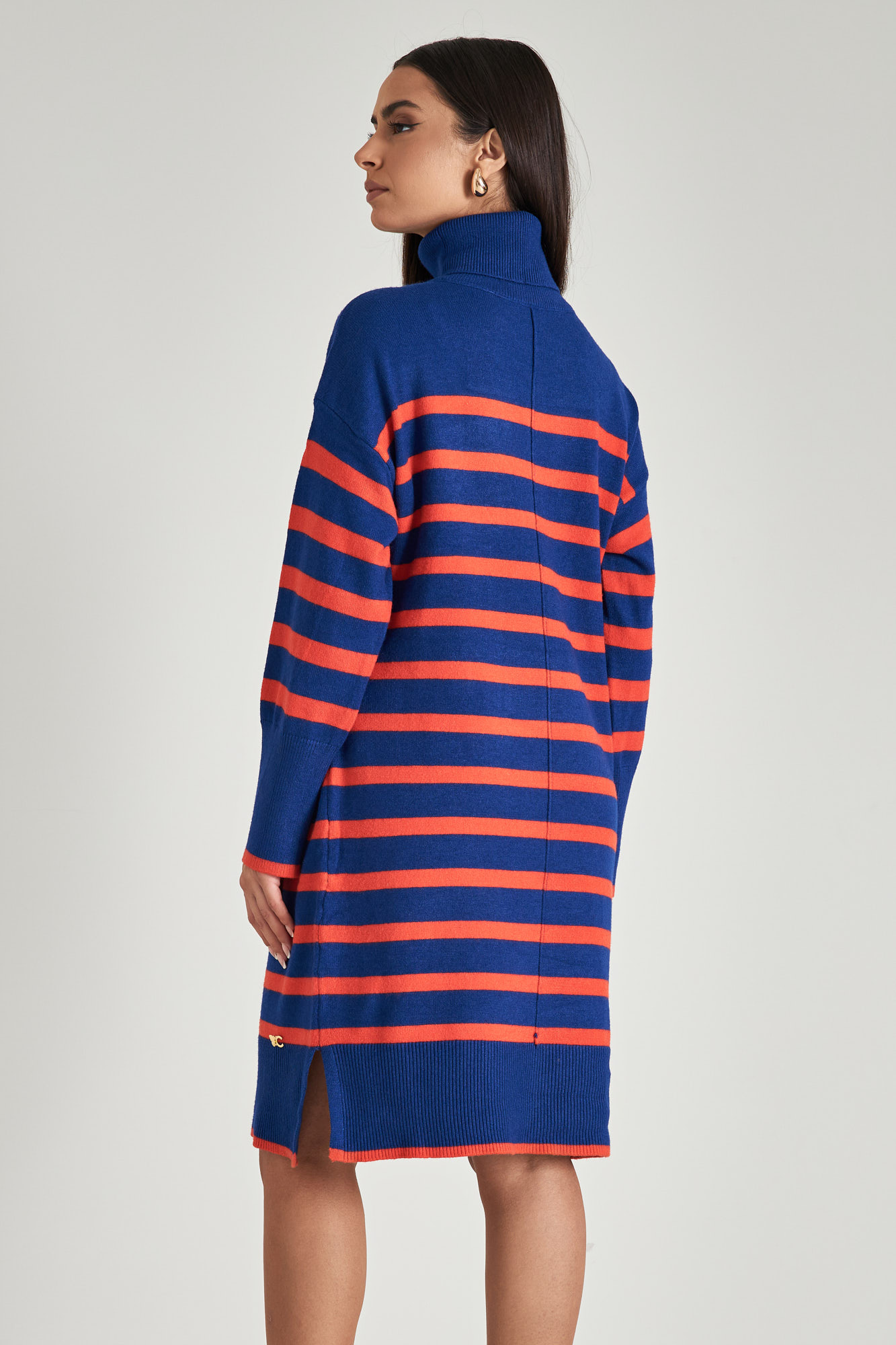 Picture of High neck stripped dress