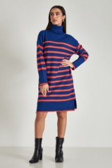 Picture of High neck stripped dress