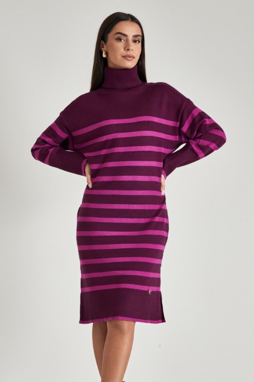 Picture of High neck stripped dress