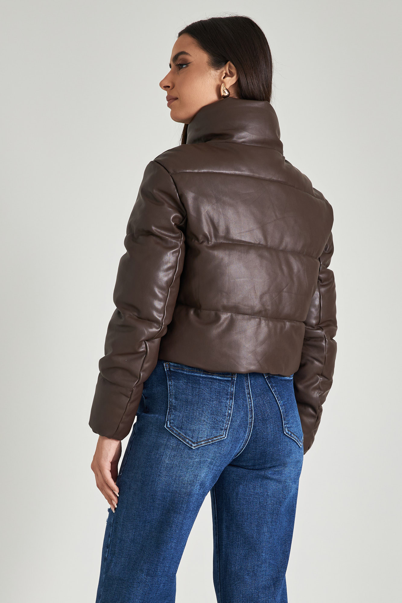 Picture of Cropped faux leather jacket