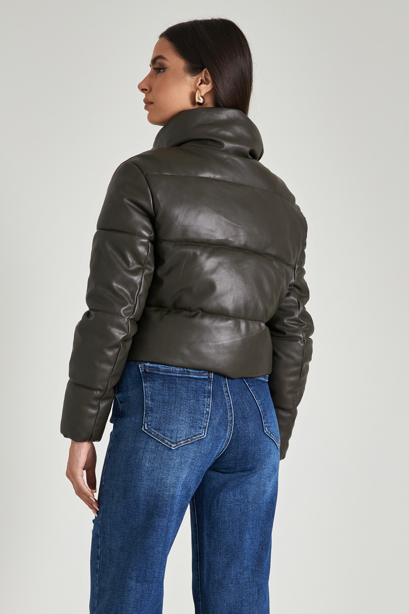 Picture of Cropped faux leather jacket