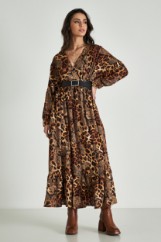 Picture of Animal print dress with belt