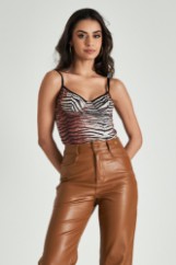 Picture of Backless animal print bodysuit