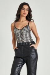 Picture of Backless animal print bodysuit