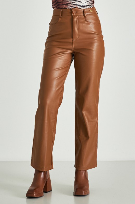 Picture of Wide leg highwaisted leather pants