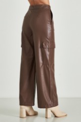 Picture of Faux leather cargo pants