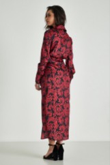 Picture of Satin printed wrap dress