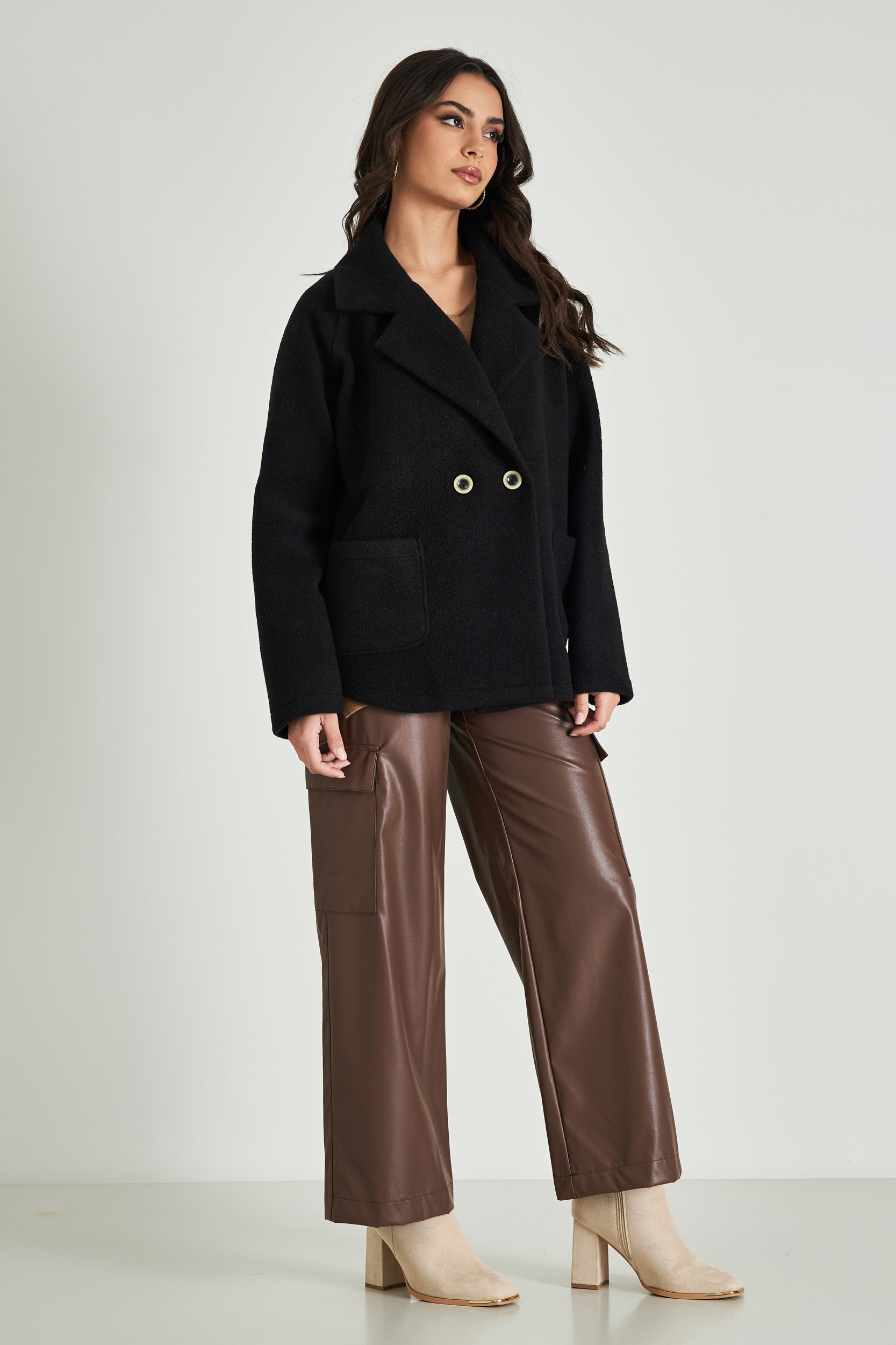 Picture of Cropped coat with pockets