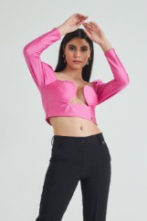 Εικόνα της Crop top σατινέ με cups