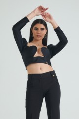 Εικόνα της Crop top σατινέ με cups