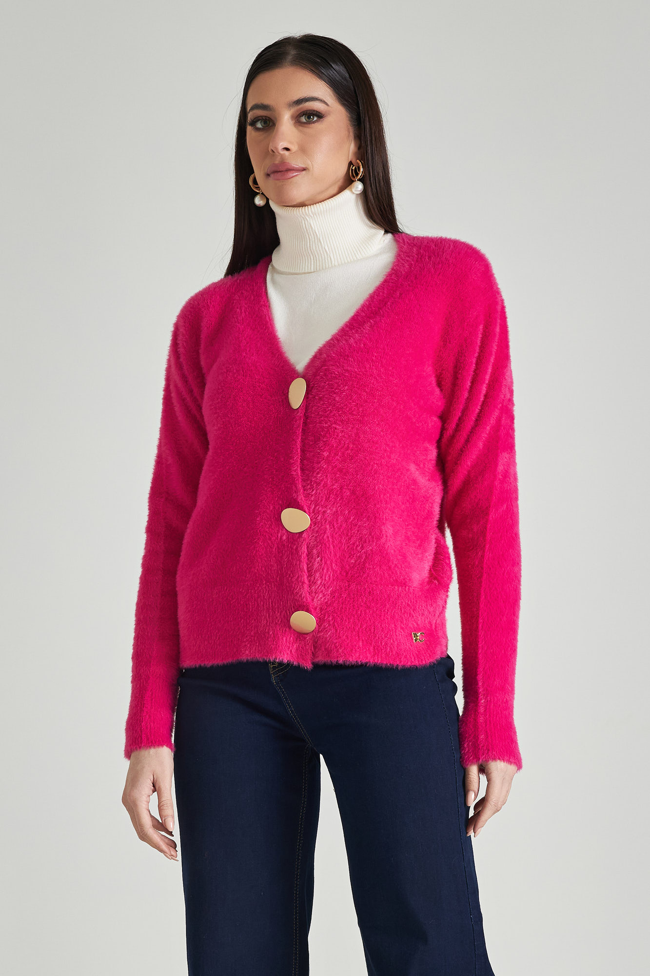 Picture of Fluffy cardigan with metal buttons