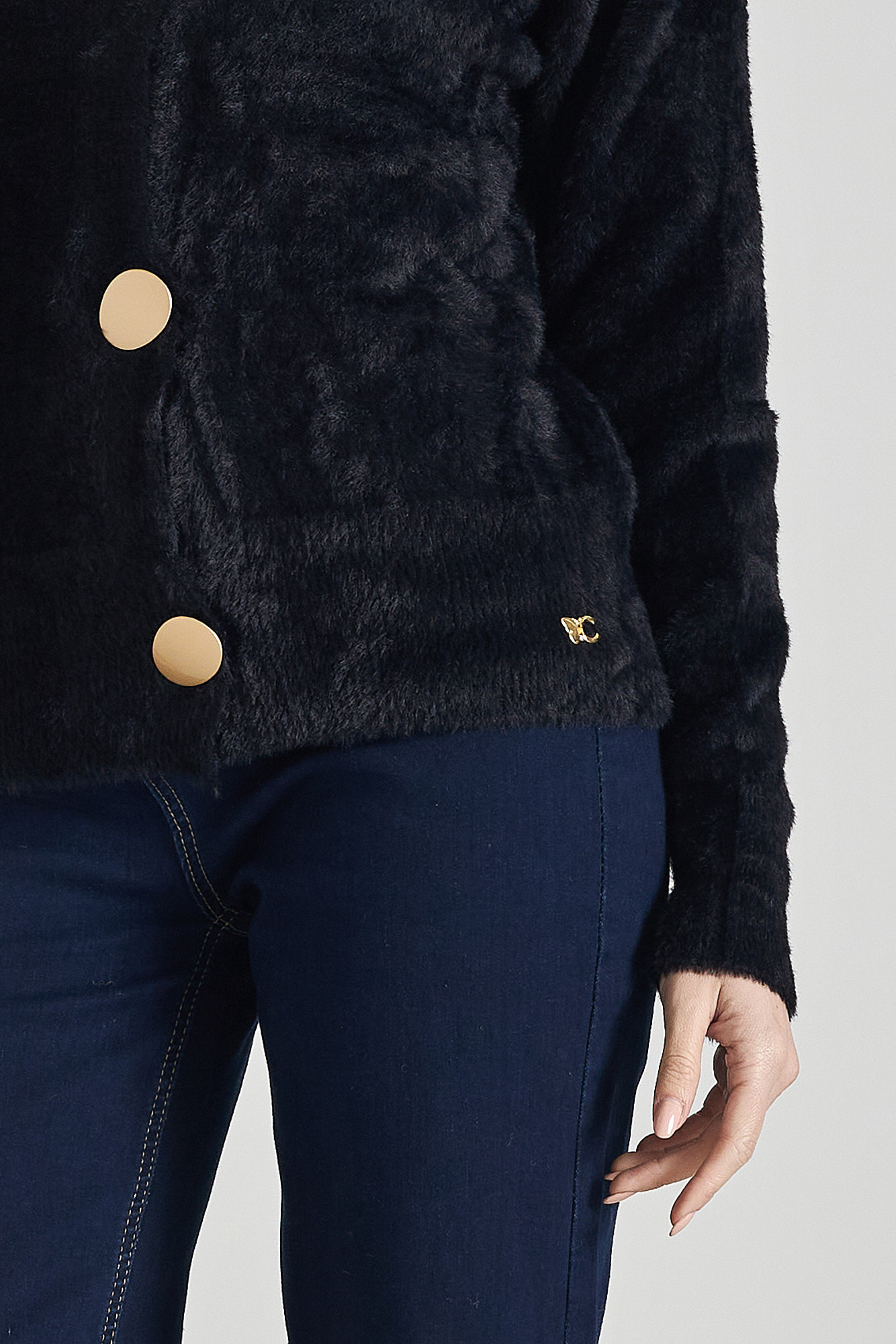 Picture of Fluffy cardigan with metal buttons