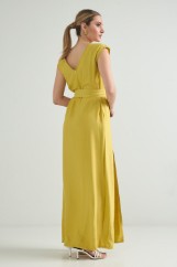 Picture of Belted maxi split dress