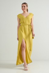 Picture of Belted maxi split dress