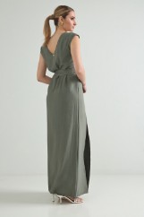 Picture of Belted maxi split dress