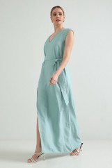 Picture of Belted maxi split dress