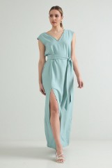 Picture of Belted maxi split dress